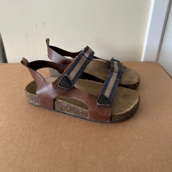 Carter’s | Toddler Faux Leather Cork Sandals size 12T Brown Navy Neutral - Picture 2 of 6